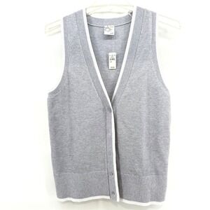 OFFLINE by Aerie Grey Tennis Sweater Vest Cardigan Button Front Women's Small